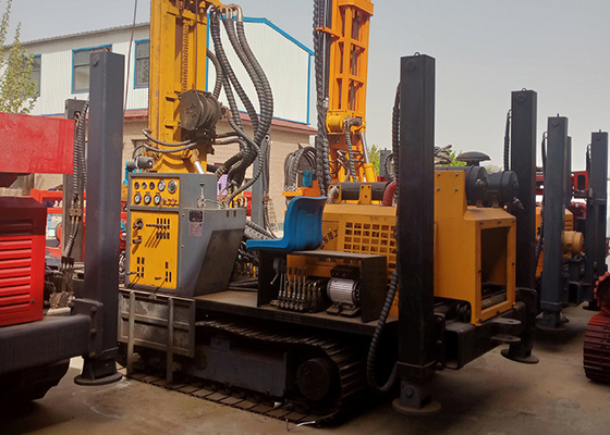 Máy khoan lỗ khoan gắn bánh xích 450m Động cơ diesel chạy bằng Dth