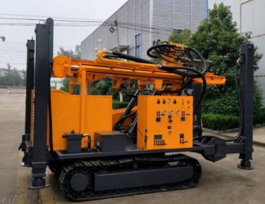 Nước giếng khoan Động cơ Diesel Máy khoan lắp bánh xích Máy khoan 260 mét Thổi sâu