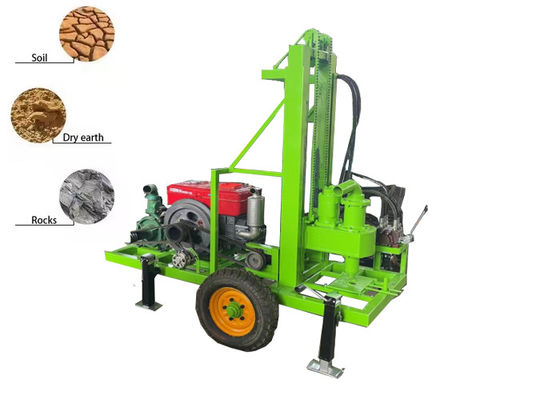 100m/150m Độ sâu Máy khoan giếng nước thủy lực với 2 bánh