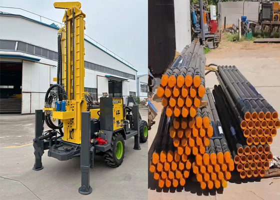 Máy bơm nhiệt nguồn mặt đất 260m / Máy khoan giếng nước có bánh