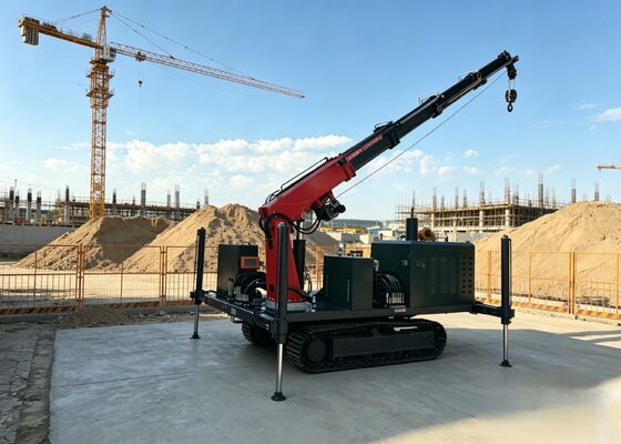 0-10tons Steel Crawler Chassis với 360° Rotating Lifting Boom