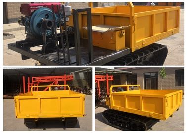 4 tấn đi bộ Loại xe vận chuyển theo dõi nhỏ Xe màu vàng Máy xúc lật bánh xích nhỏ