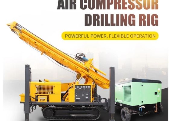 Máy khoan bánh xích thủy lực 3.5Mpa khí nén chân cao