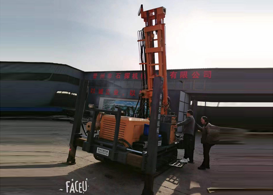 Giàn khoan giếng nước bánh xích lớn St-200 khí nén với máy nén khí Kaishan